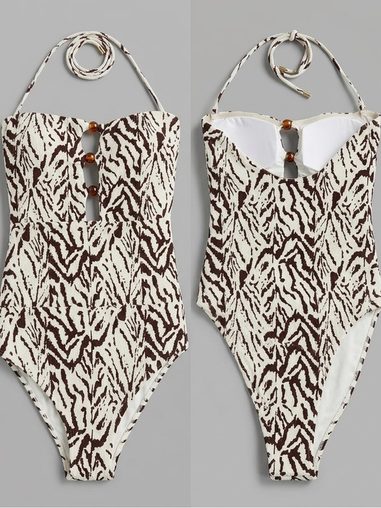 Rebecca Minkoff Other - Rebecca Minkoff striped zebra one piece swimsuit (M)